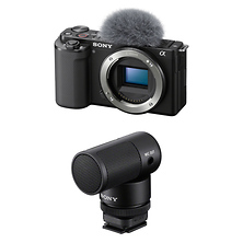 Alpha ZV-E10 Mirrorless Digital Camera Body (Black) with Sony Vlogger Microphone (ECM-G1) Image 0