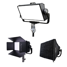 Nova P600c RGBWW LED Panel Kit with Softbox and Barndoors Image 0