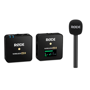 Wireless GO II Single Compact Digital Wireless Microphone System/Recorder (2.4 GHz) with Interview GO Handheld Mic Adapter