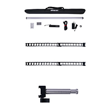 T4c RGBWW LED Tube Light with Battery Grip (4 ft.) with 45 Degree Grid and Baby Pin Adapter to NATO Rail Clamp Image 0