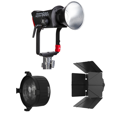 LS 600d Daylight LED Light (V-Mount) with F10 Barndoors and F10 Fresnel Attachment Image 0