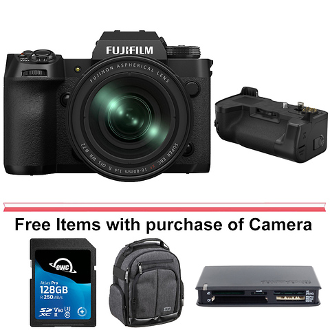 X-H2 Mirrorless Digital Camera with XF 16-80mm Lens with FT-XH File Transmitter Grip Image 0