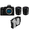 Lumix DC-S5 IIX Mirrorless Digital Camera Body (Black) with Lumix S 50mm f/1.8 Lens, Lumix S 85mm f/1.8 Lens, and Kondor Blue Cage Thumbnail 0