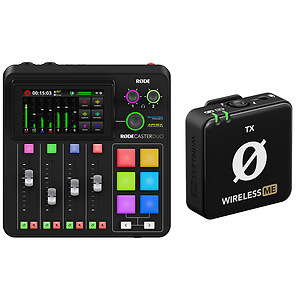 RODECaster Duo Integrated Audio Production Studio with Wireless ME TX Transmitter (2.4 GHz, Black)