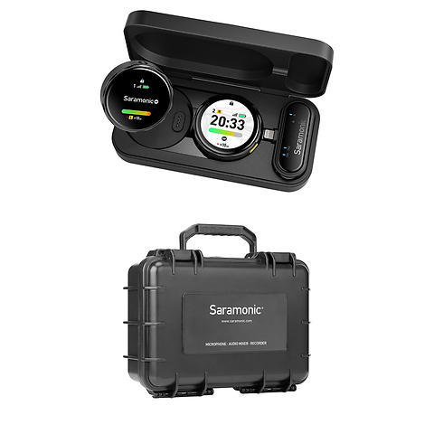 Blink Me U2 2-Person Clip-On Wireless Microphone System with Touchscreens & Recording with SR-C8 Watertight Dustproof Carry-On Case Image 0