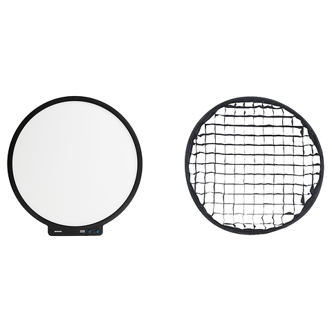 Verge Max Bi-Color Round LED Light Panel (Charcoal) with Light Control Grid for Verge Max (45 degree) Image 0