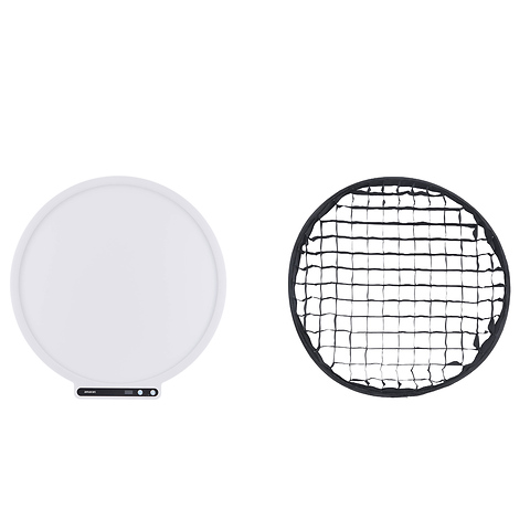 Verge Max Bi-Color Round LED Light Panel (White) with Light Control Grid for Verge Max (45 degree) Image 0
