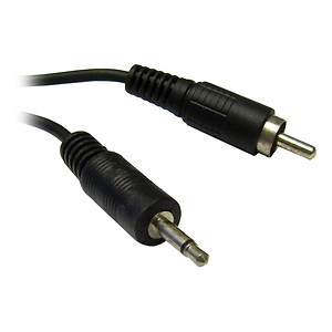 Audio Cable With 3.5mm Mono Plug Each End 6 Ft. (Black)
