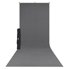 X-Drop Wrinkle-Resistant Backdrop Kit Rich Gray Sweep (5 x 12 ft.) Image 0
