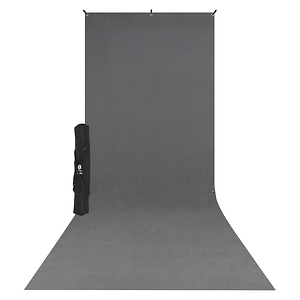 X-Drop Wrinkle-Resistant Backdrop Kit Rich Gray Sweep (5 x 12 ft.)