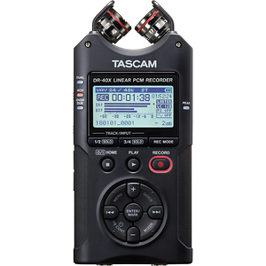 DR-40X 4-Channel / 4-Track Portable Audio Recorder with Adjustable Stereo Microphone