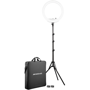18 in. Bi-Color LED Ring Light Kit with Batteries and Stand