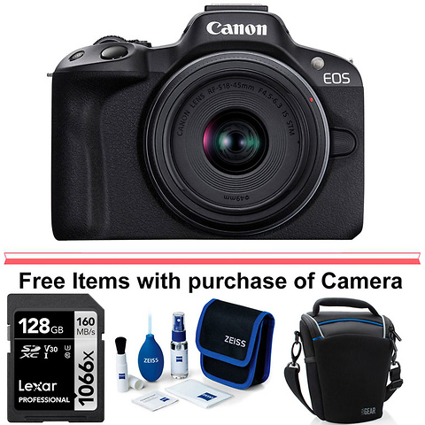 EOS R50 Mirrorless Digital Camera with 18-45mm Lens (Black) Image 0