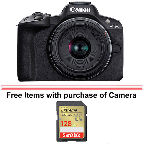 EOS R50 Mirrorless Digital Camera with 18-45mm Lens (Black) Image 0
