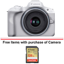 EOS R50 Mirrorless Digital Camera with 18-45mm Lens (White) Image 0