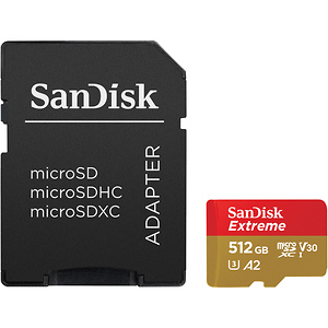 512GB Extreme UHS-I microSDXC Memory Card with SD Adapter