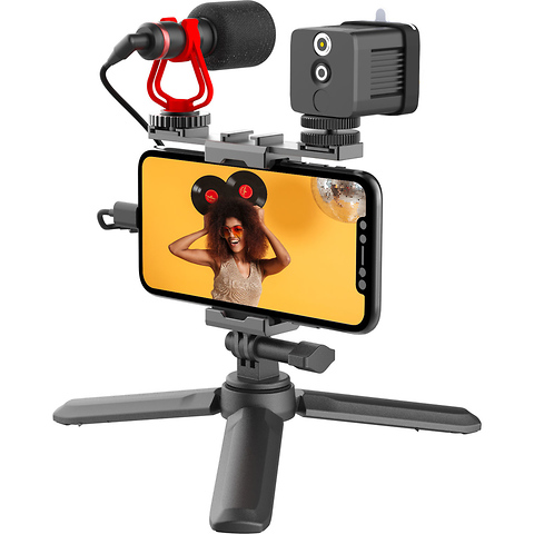 Vlogging Kit with Fill Light,Extension Pole, Mic, Phone Holder & Tripod - Pre-Owned Image 1