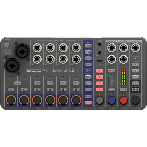 LiveTrak L-6 Portable 6-Channel Digital Mixer and Multitrack Recorder Image 3