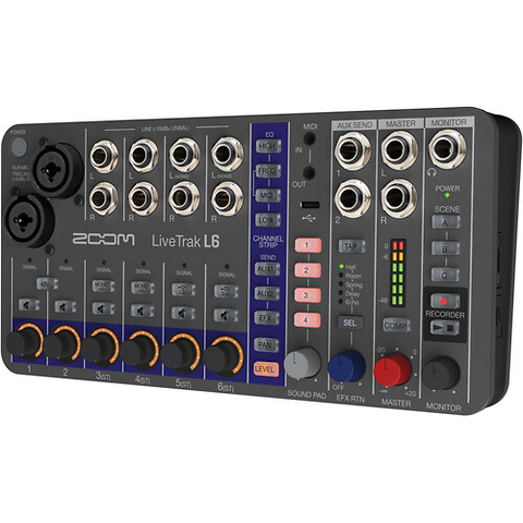 LiveTrak L-6 Portable 6-Channel Digital Mixer and Multitrack Recorder Image 4