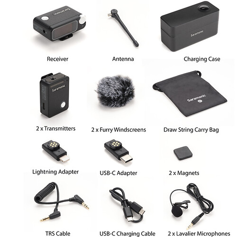 Ultra 2-Person Digital Wireless Omnidirectional Lavalier Microphone System for Cameras and Mobile Devices Image 11