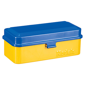 Steel 120/35mm Film Case (Blue Lid/Yellow Body)