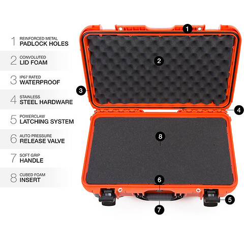 935 Wheeled Hard Case with Foam Insert (Orange, 28.5L) Image 6