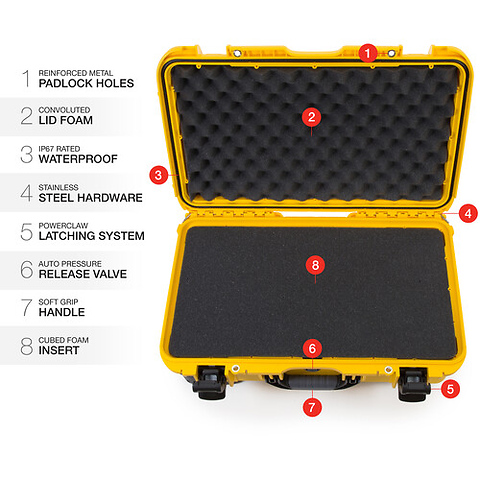 935 Wheeled Hard Case with Foam Insert (Yellow, 28.5L) Image 6