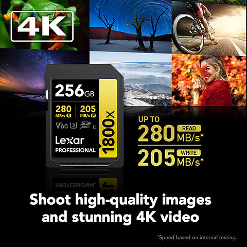 256GB Professional GOLD Series 1800x UHS-II SDXC Memory Card Image 3