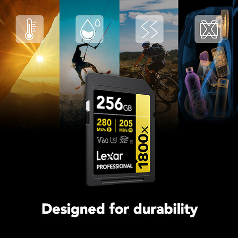 256GB Professional GOLD Series 1800x UHS-II SDXC Memory Card Image 4