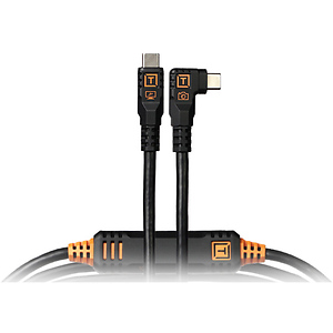 TetherPro Optima USB-C Cable (15 ft., Non-Reflective Black, Right-Angle)
