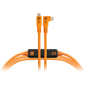 TetherPro Optima USB-C Cable (15 ft., High-Visibility Orange, Right-Angle)