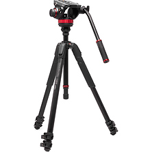 3-Section Aluminum Video Tripod Kit with Fluid Head Image 0