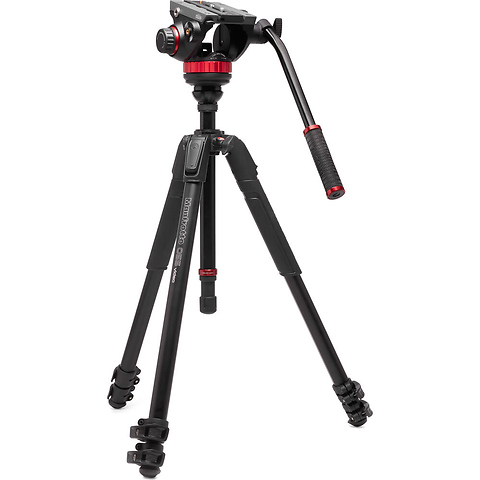 3-Section Aluminum Video Tripod Kit with Fluid Head Image 0