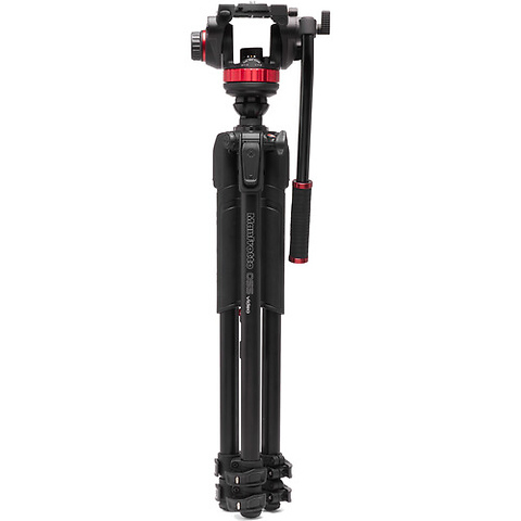 3-Section Aluminum Video Tripod Kit with Fluid Head Image 1
