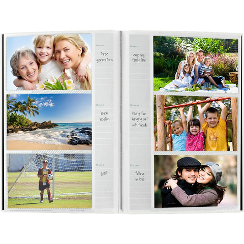 Photo Albums CLB-346 Sewn Bonded Leather Bi-Directional 300 Pocket Album (White) Image 1