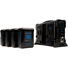 Micro-Series 98 4-Battery Kit with Quad Pro Charger (V-Mount) Image 0