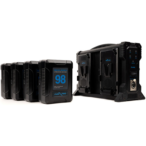 Micro-Series 98 4-Battery Kit with Quad Pro Charger (V-Mount) Image 0