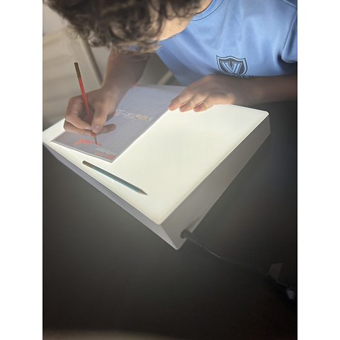 11 x 18 in. Slanted White LED ABS Plastic Light Box with Adjustable Dimmer Image 1