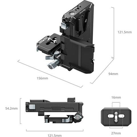 Pro Adjustable Arca-Type Plate and V-Mount Battery Interface System Image 3