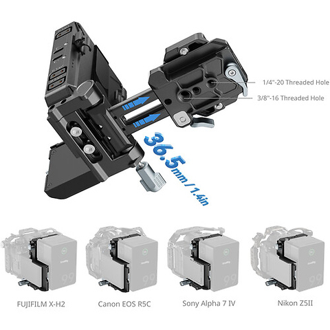 Pro Adjustable Arca-Type Plate and V-Mount Battery Interface System Image 6
