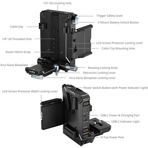 Pro Adjustable Arca-Type Plate and V-Mount Battery Interface System Image 1