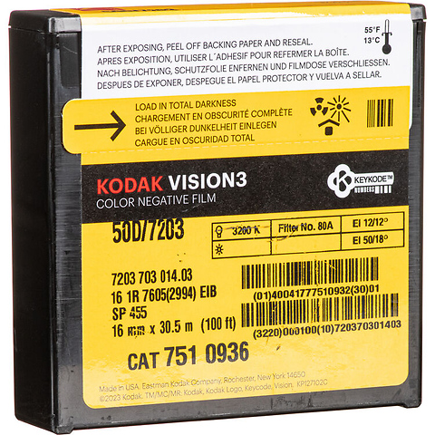 VISION3 50D Color Negative Film #7203 (16mm, 100 ft. Roll, Single Perf) Image 0
