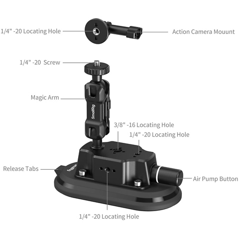 6 in. Car Suction Support for Action Cameras Image 2