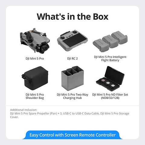 Mini 5 Pro Drone with RC2 Fly More Combo Image 11