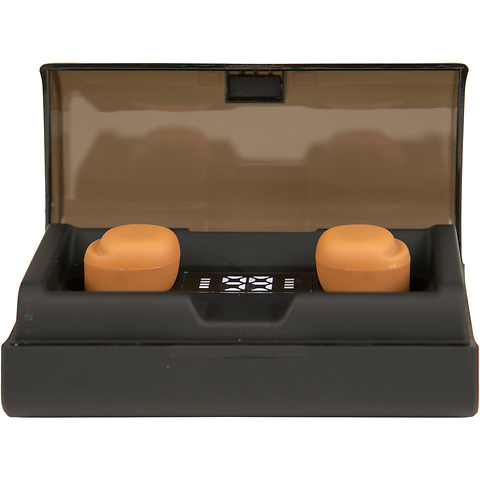 Pair of Microsone Bluetooth IFB Earbuds with Charging Case (Dark Skin Tone) Image 0