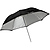 43 In. Collapsible Optical White Satin Umbrella with Removable Black Cover