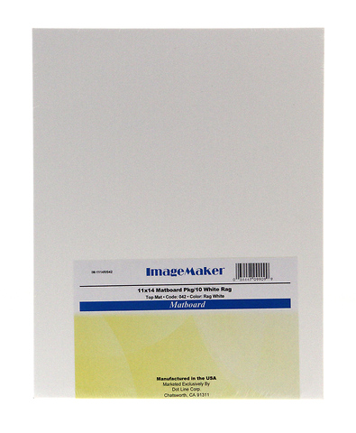 11 x 14 White Rag Mat Board - 10 Pack Image 0