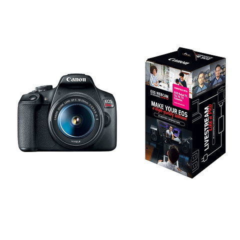 EOS Rebel T7 Digital SLR Camera with 18-55mm Lens w/Canon Webcam Starter Kit Image 0