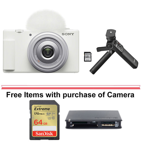 ZV-1F Vlogging Camera (White) with Sony Vlogger's Accessory KIT (ACC-VC1) Image 0