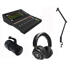DLZ Creator Adaptive Digital Mixer w/ MC-350 Closed-Back Headphones, EM-99B Dynamic Broadcast Microphone, & DB-200 Premium Desktop Microphone Boom Arm Image 0